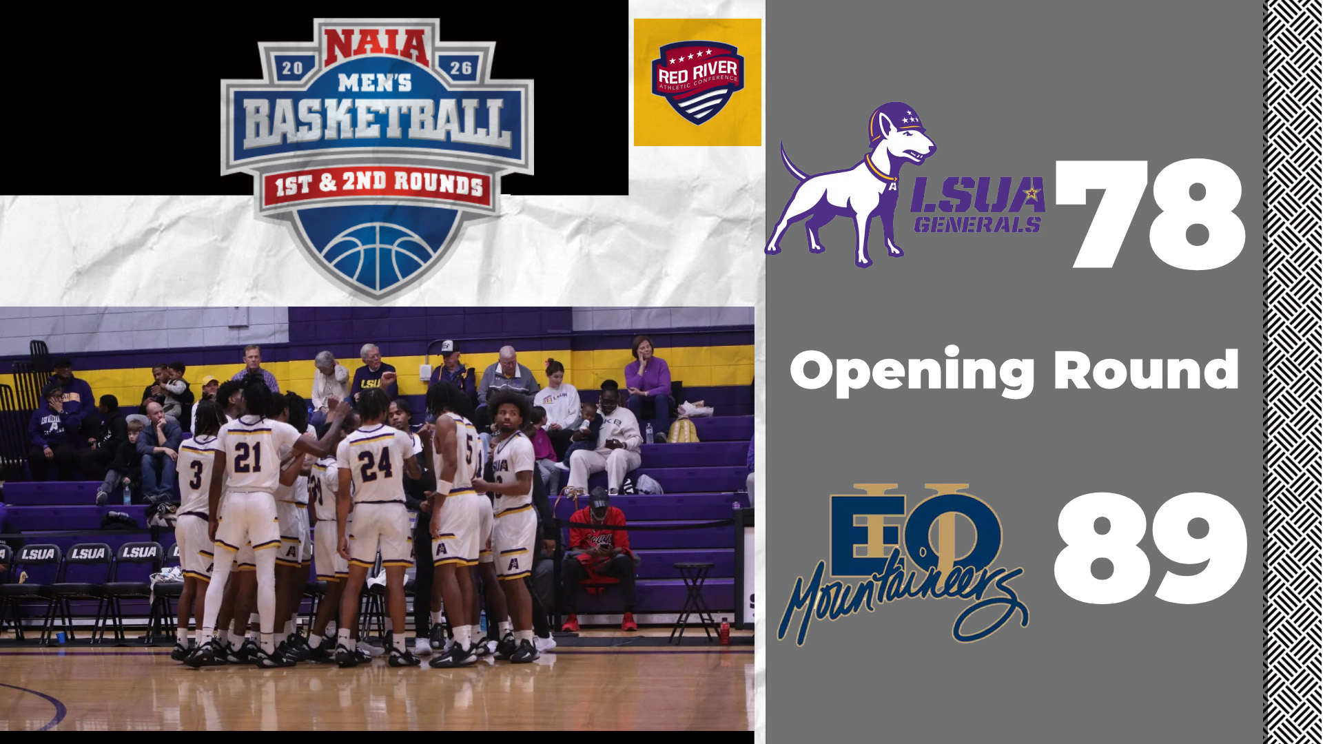 RRAC's LSUA falls to Eastern Oregon in the first round of the NAIA Men's Basketball Tournament