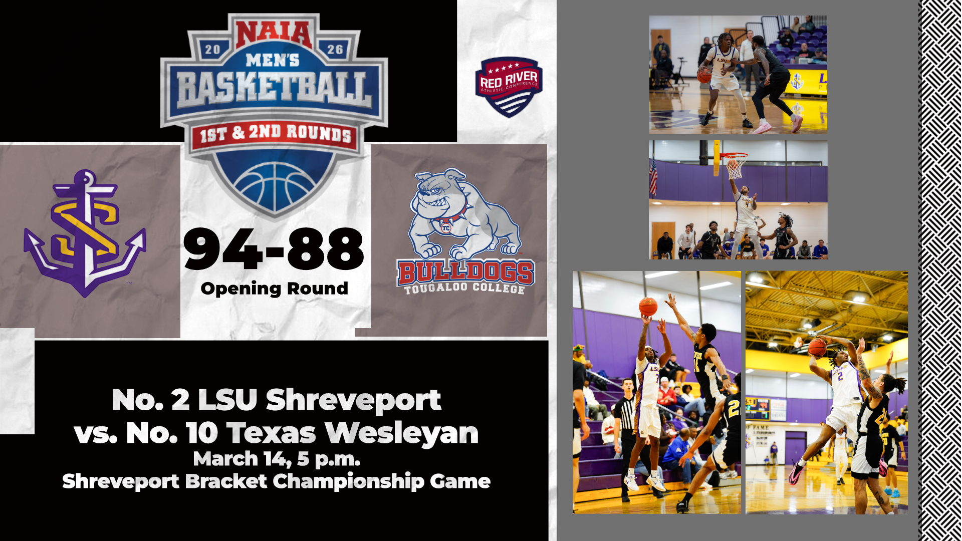 Pictured from the top: Alexzaye Johnson, Hayden Brittingham, Emareyon McDonald, and Khi Wallace. Photos courtesy of LSUS Sports.