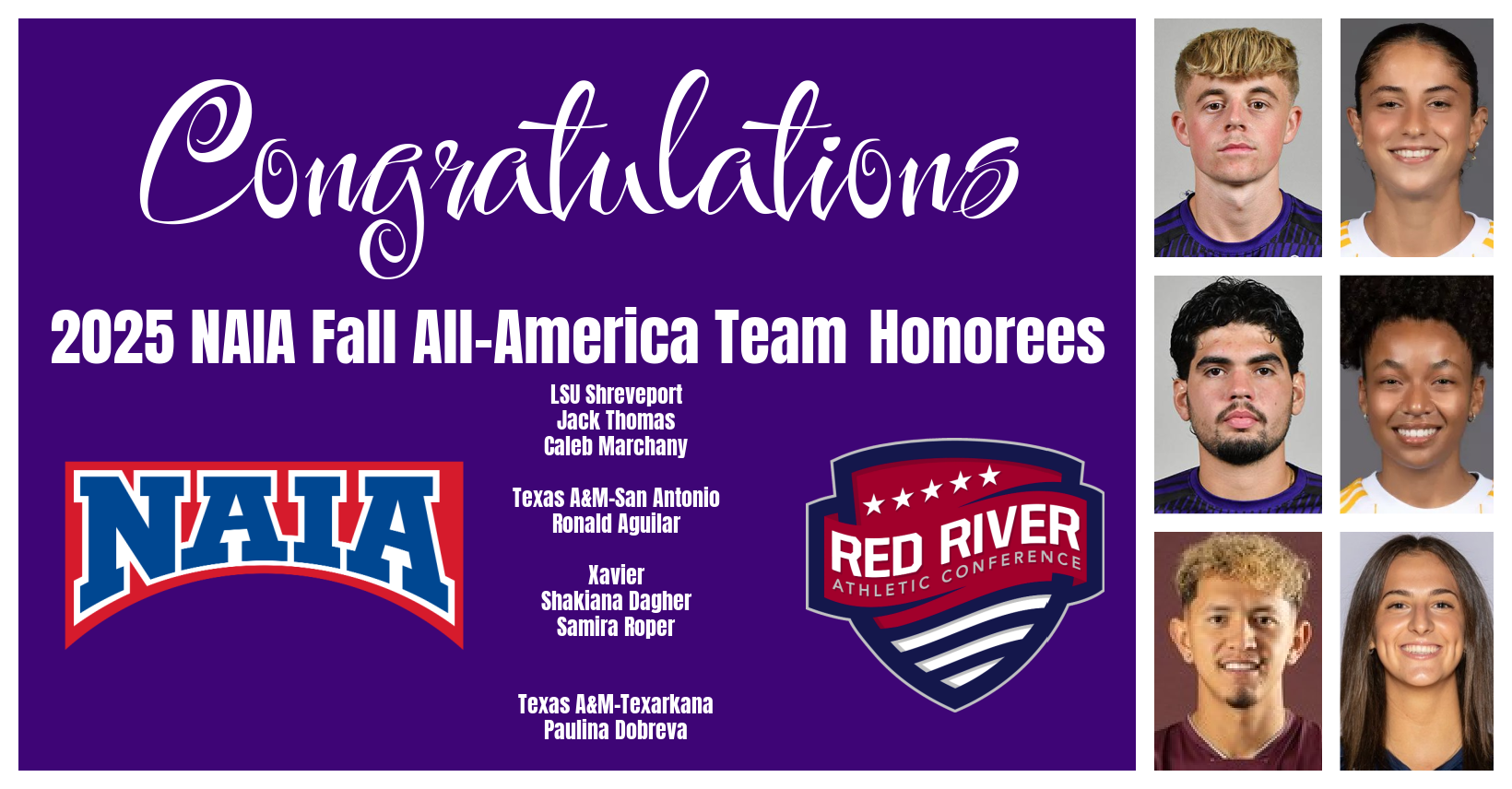 Six from RRAC Earn Fall NAIA All-America Team Honors