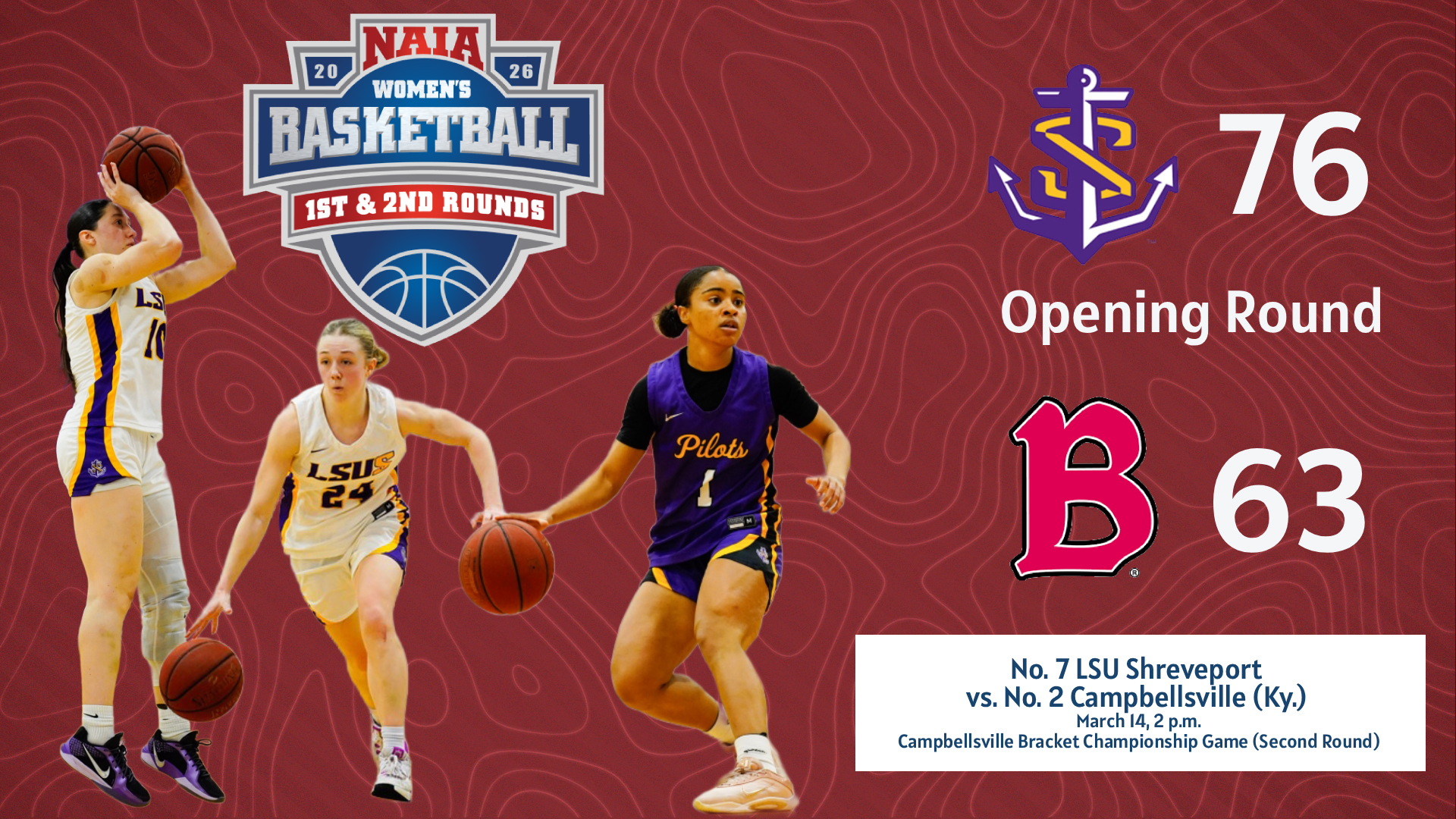 Pictured from left: Selma Markisic, Katie Ambrose, and Toni Coleman. Photos courtesy of LSUS Sports.