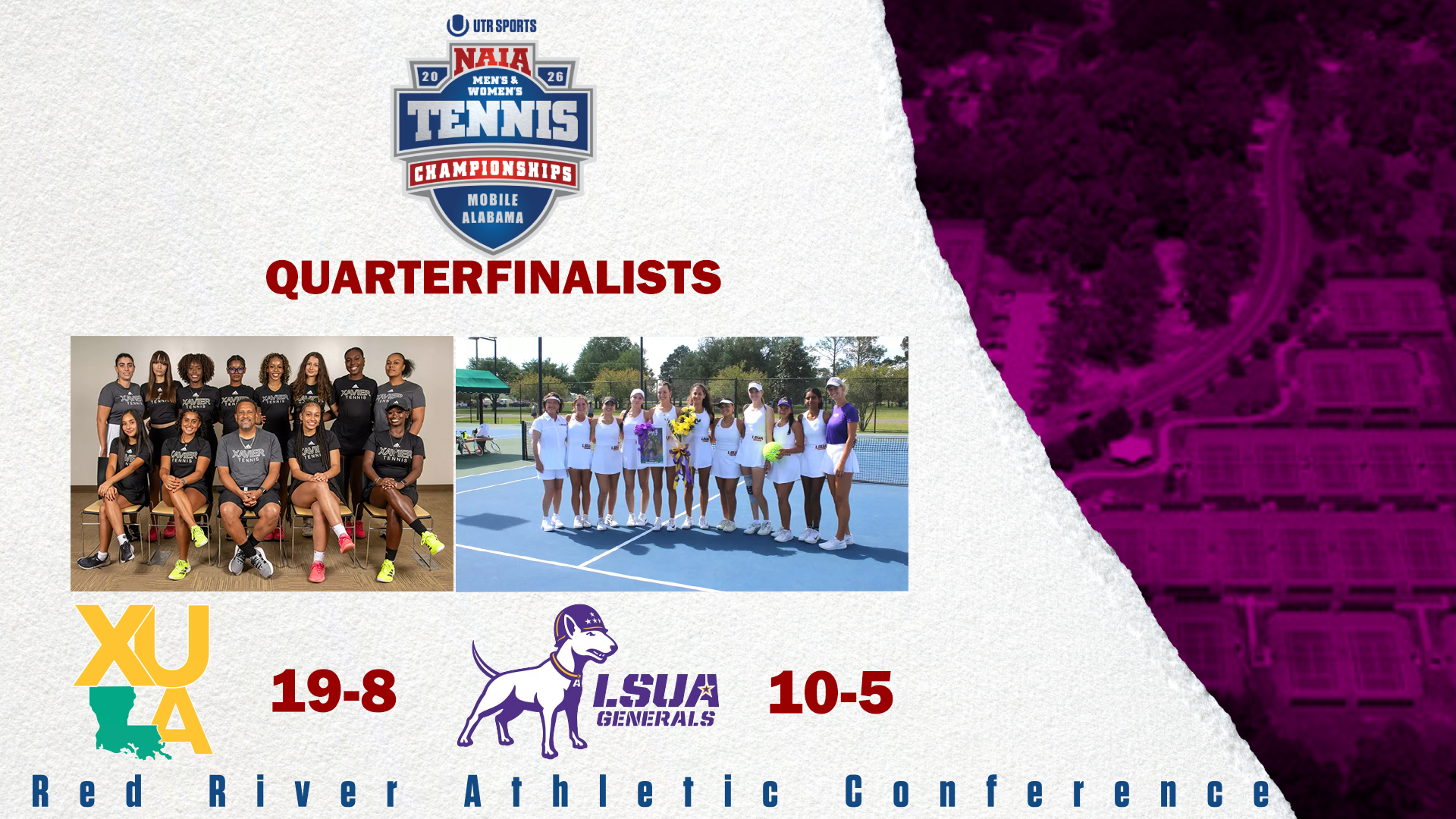Xavier and LSU Alexandria finish their seasons in the NAIA Women's Tennis National Championship Quarterfinal Round