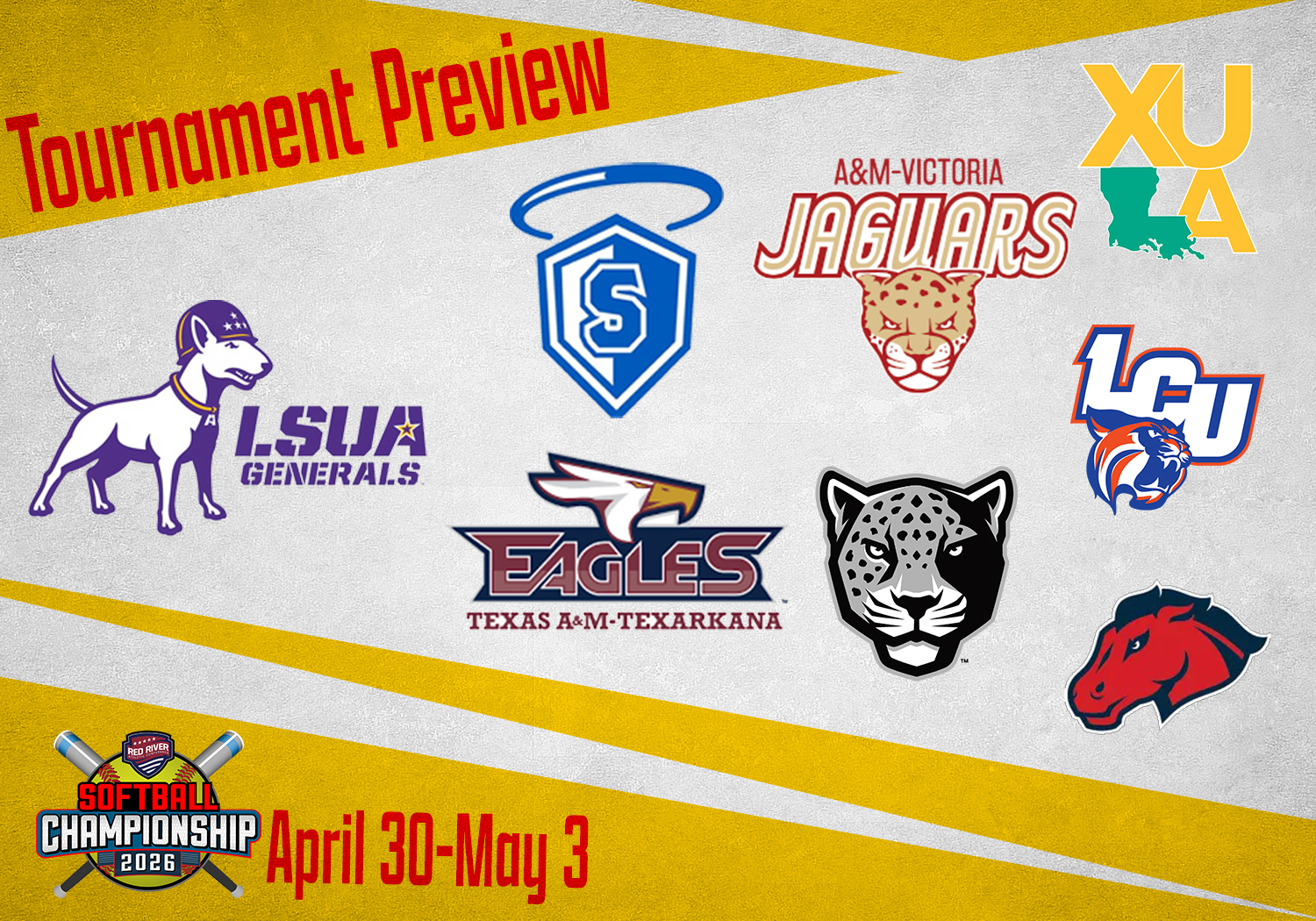 Top-Seed LSUA leads the 2026 RRAC Softball Championship Tournament that begins April 30